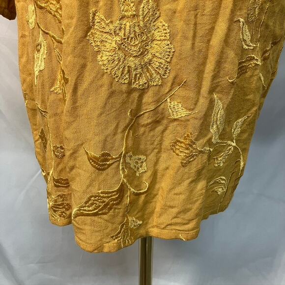Amuse Society Poolside Dreams Golden Yellow Embroidered Kimono Top Womens M/L - Picture 14 of 16